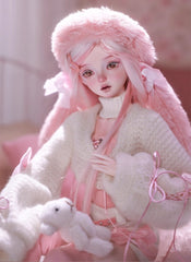 1/4 BJD Doll – Soft Pink Bunny Ear Hat Outfit | Cute Ball Jointed Doll