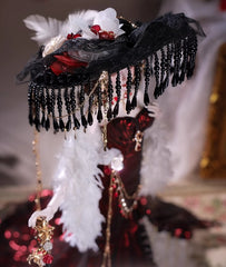 1/4-scale BJD doll (SD), Delf-inspired fishtail evening gown, handmade funky collectible.